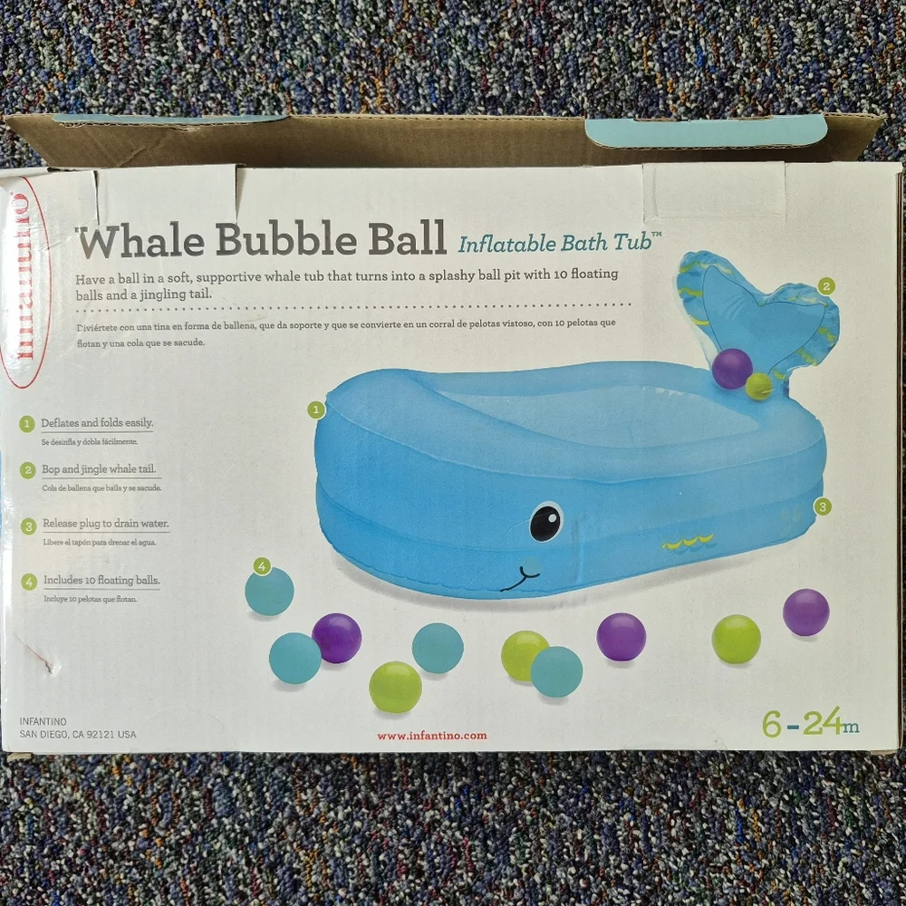 Whale Bubble ball inflatable baby bath by infantino
